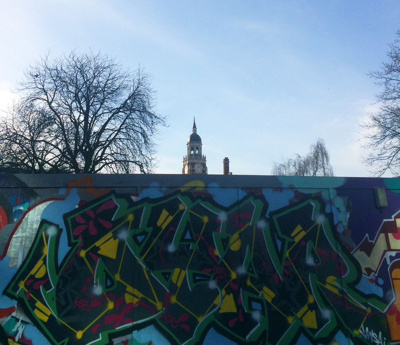 Legal graffiti wall, Queen's Gardens, Croydon