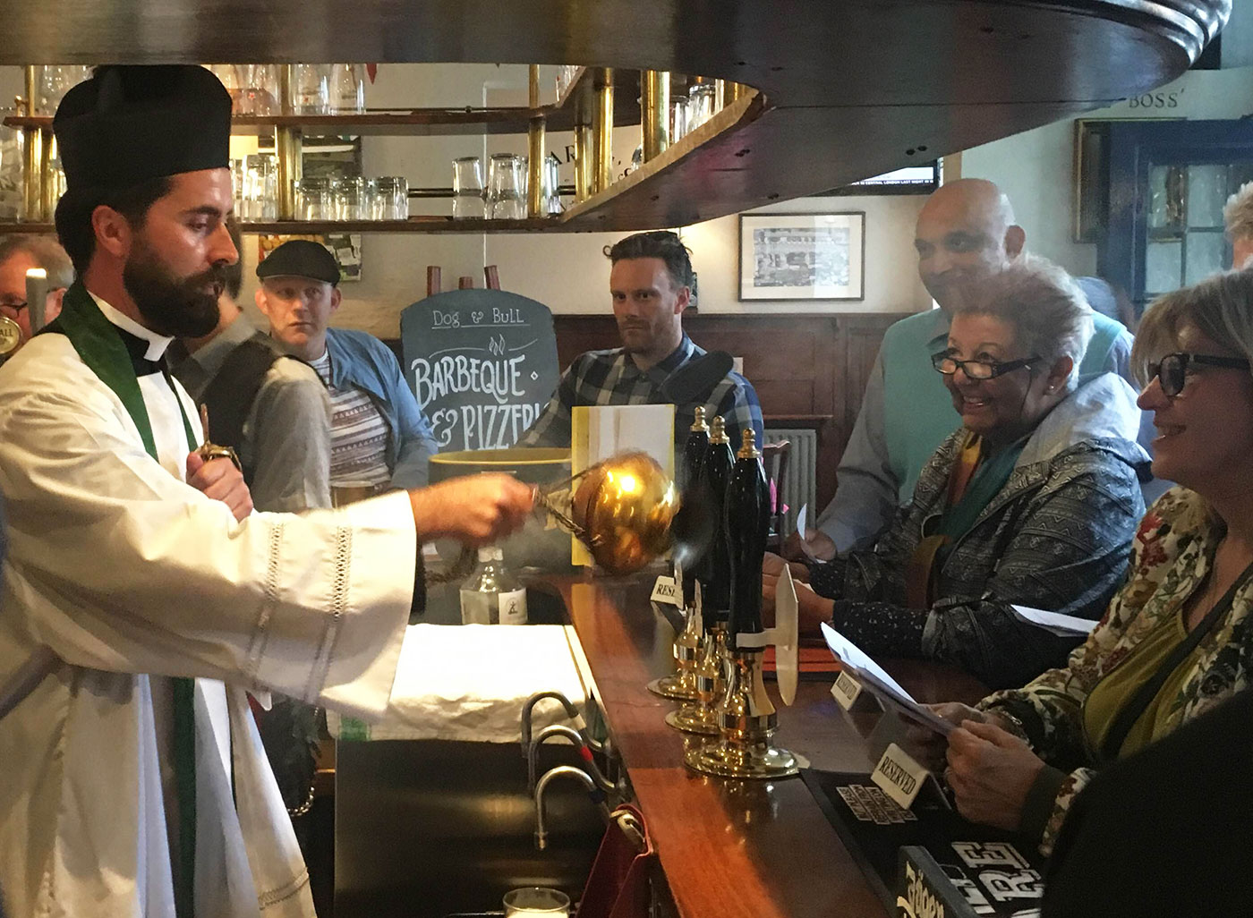 Blessing the beer, Dog & Bull, Croydon