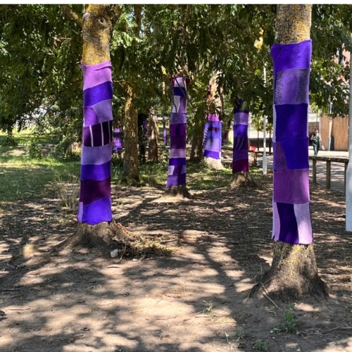 Knitting Purley purple